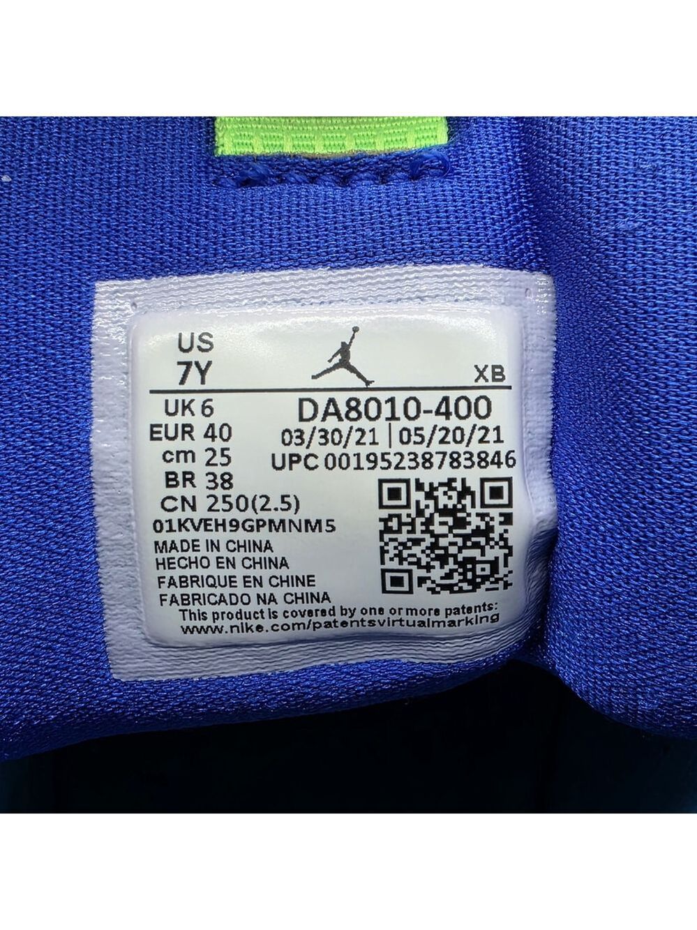 Gorp Jordan 1 Mid SE GS Sprite Blue Youth 7Y UK6 EUR40 DA8010-400 Retro - Picture 6 of 8